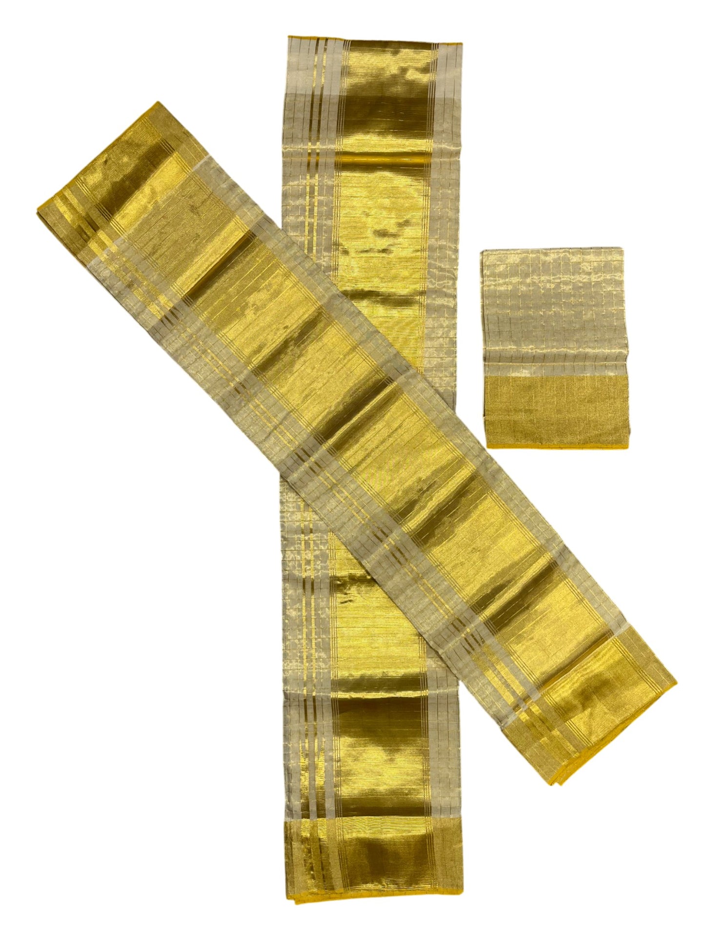 Southloom Premium Handloom Set Mundu with Kasavu and Golden Border (2.80 Mtr)