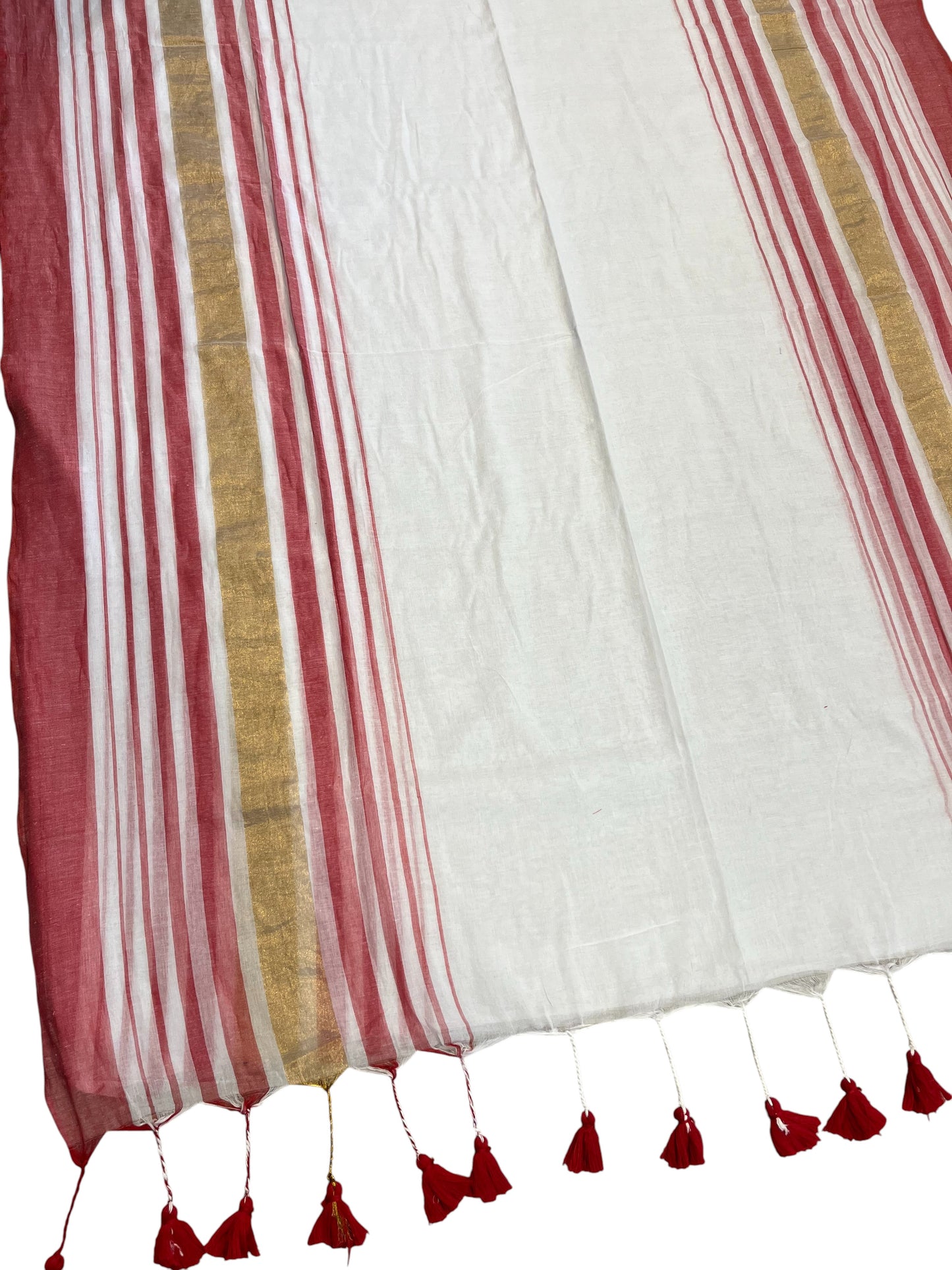 Southloom Mul Cotton 120 x 120 Soft Fabric Saree in Red Colour