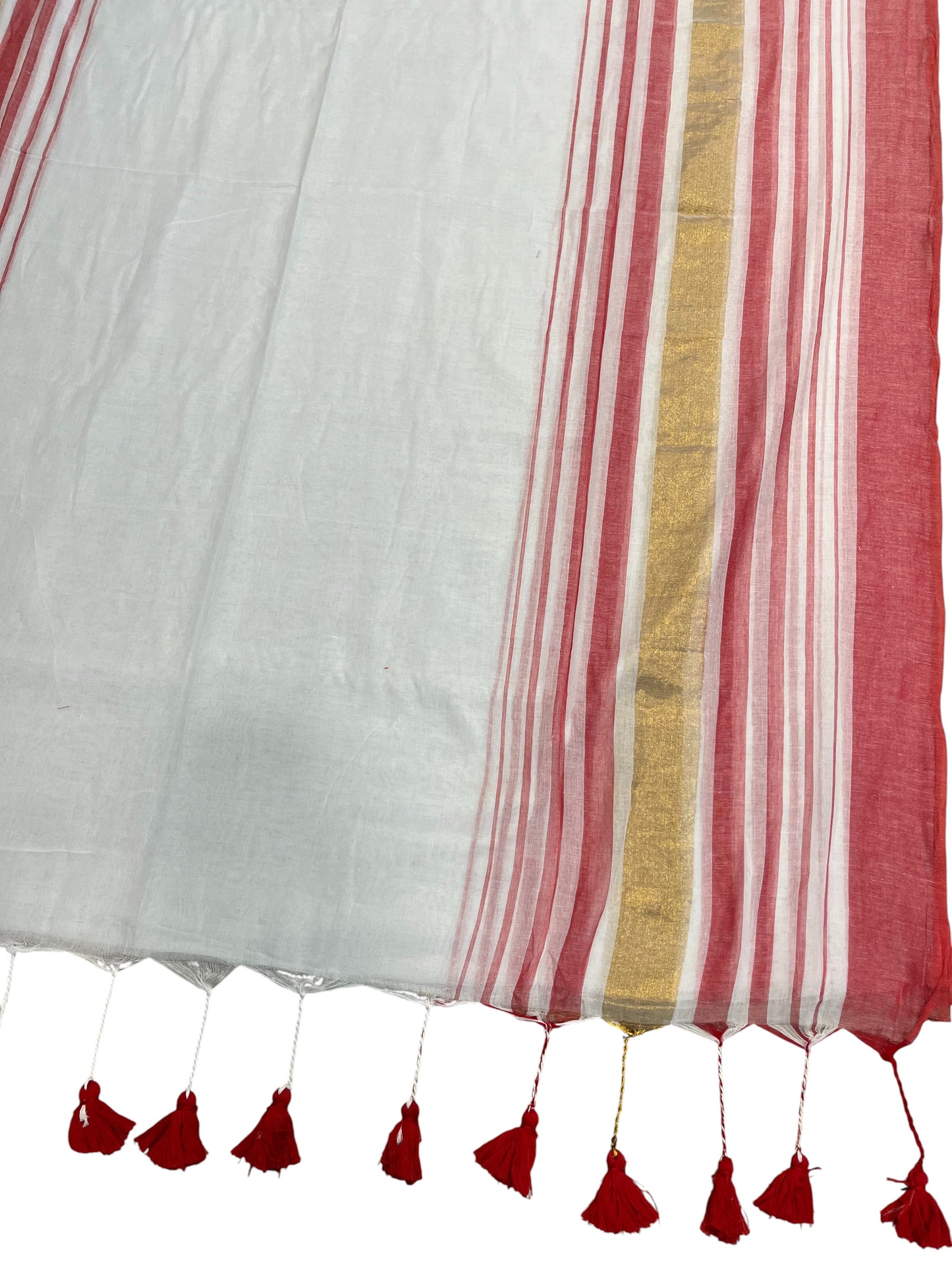 Southloom Mul Cotton 120 x 120 Soft Fabric Saree in Red Colour