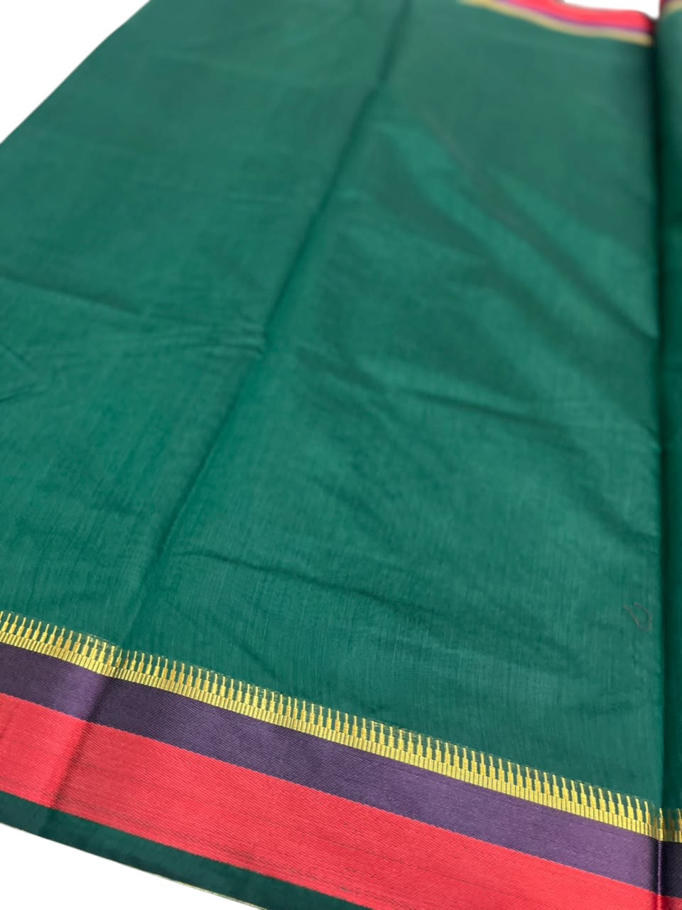 Southloom Maheshwari Cotton Saree With Temple Design on the Body and Borders In Maroon And Voilet SL471