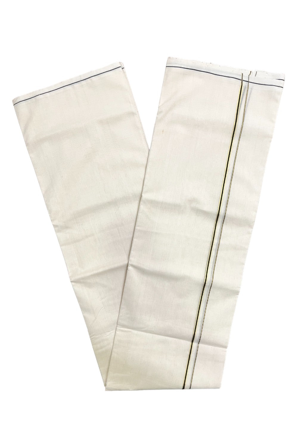 Premium Balaramapuram Handloom Unakkupaavu Cotton Double Mundu with Black Eerkkil Kasavu Border (Vishu 2024 Collection)