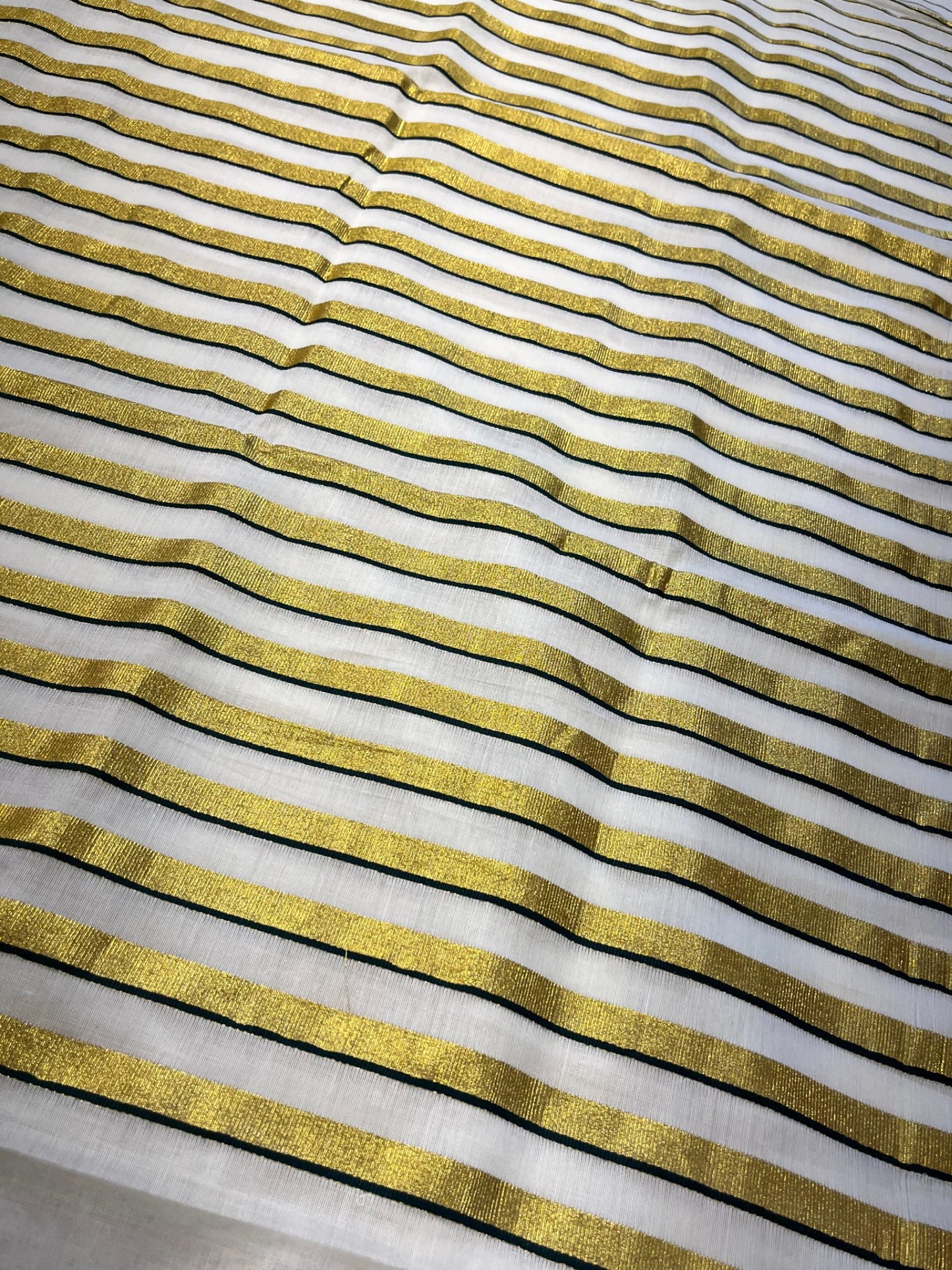 Southloom Puliyilakkara Green and Gold Kasavu Kerala Saree with Woven Blouse