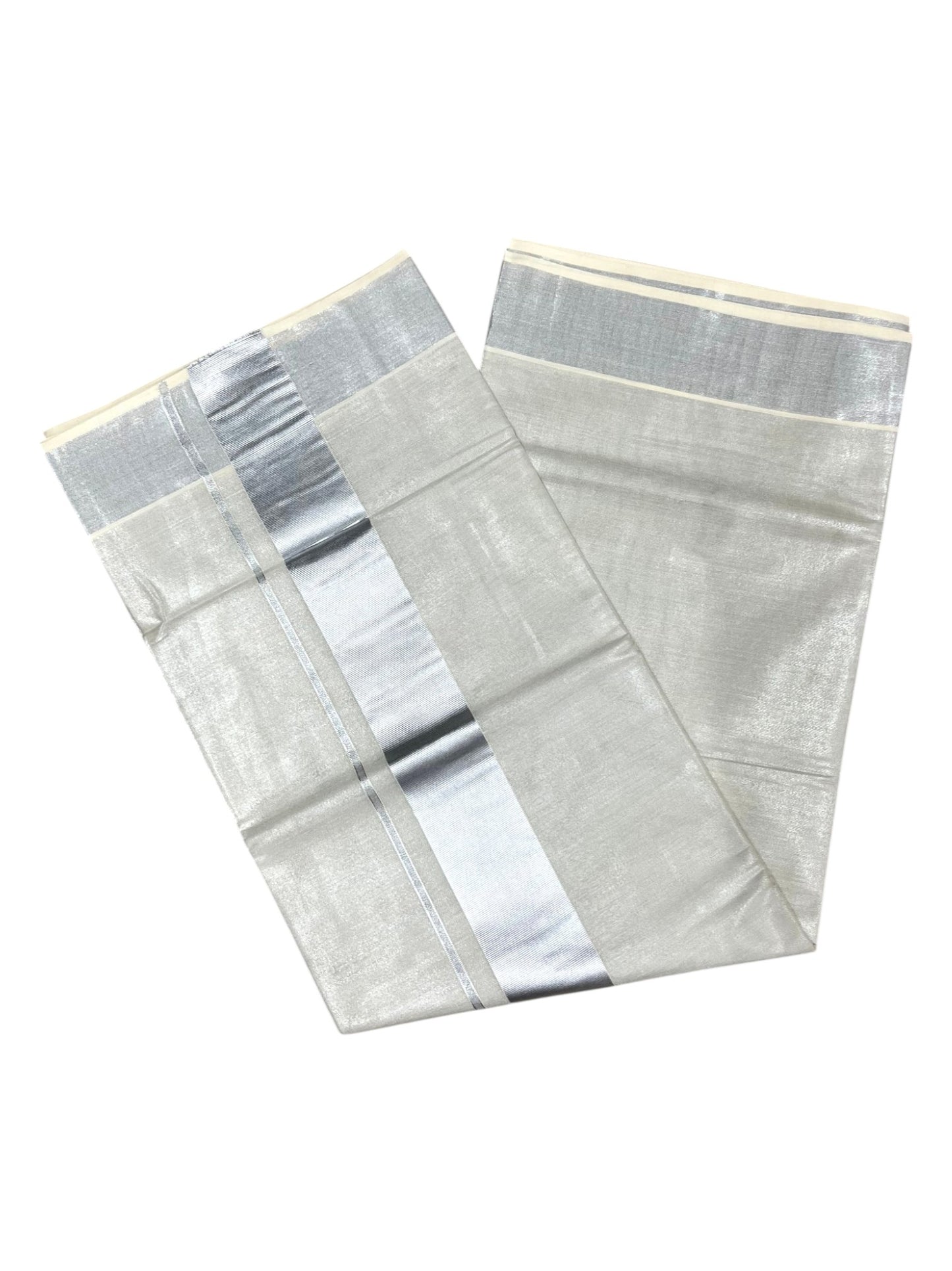 Southloom Kerala Tissue Silver Kasavu Saree