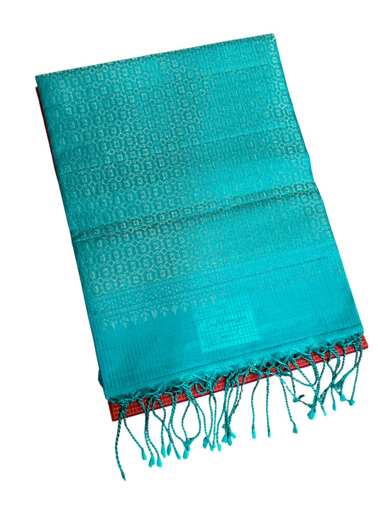 Southloom Pure Handloom Bridal Kanchipuram Silk Saree with Korvai Work