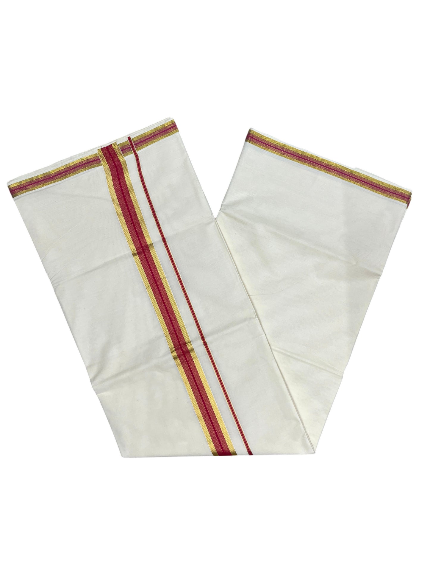 Southloom Pure Cotton Kerala Saree with Kasavu and Magenta Border