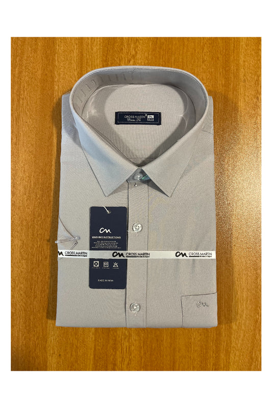 Pure Cotton Light Grey Solid Shirt (46 HS)