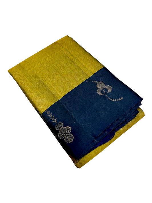 Southloom Pure Handloom Kanchipuram Silk Saree with Butta Work(Blue & Green )