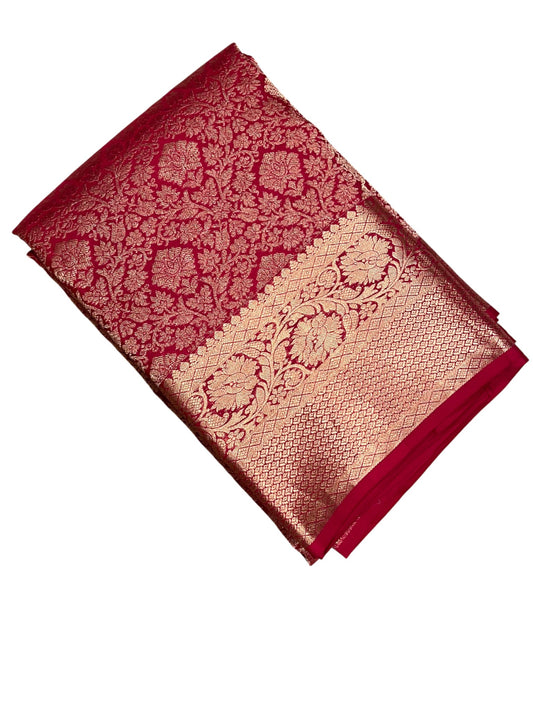 Southloom Pure Handloom Bridal Kanchipuram Silk Saree with Korvai Work