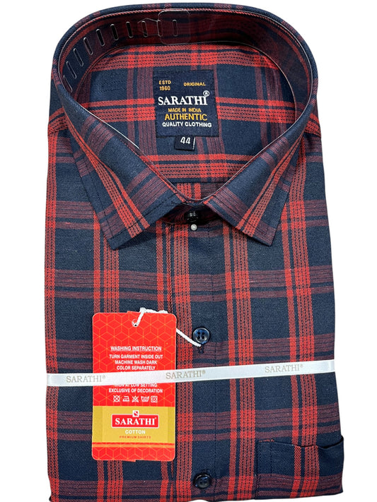 Southloom Pure Cotton Blue Check Shirt (44 FS)