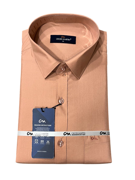 Southloom Pure Cotton Peach Plain Shirt (40 FS)