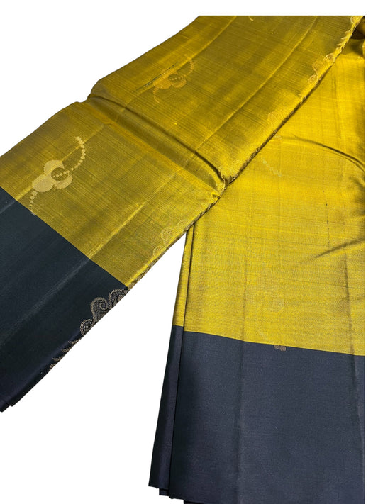 Southloom Pure Handloom Kanchipuram Silk Saree with Butta Work(Blue & Green )