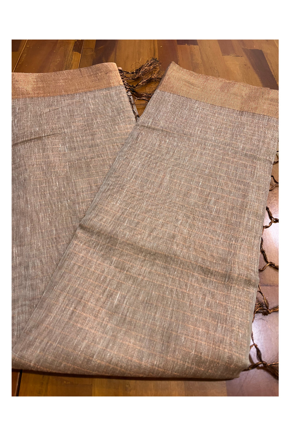 Southloom Light Brown Tissue  Saree with Blouse Piece