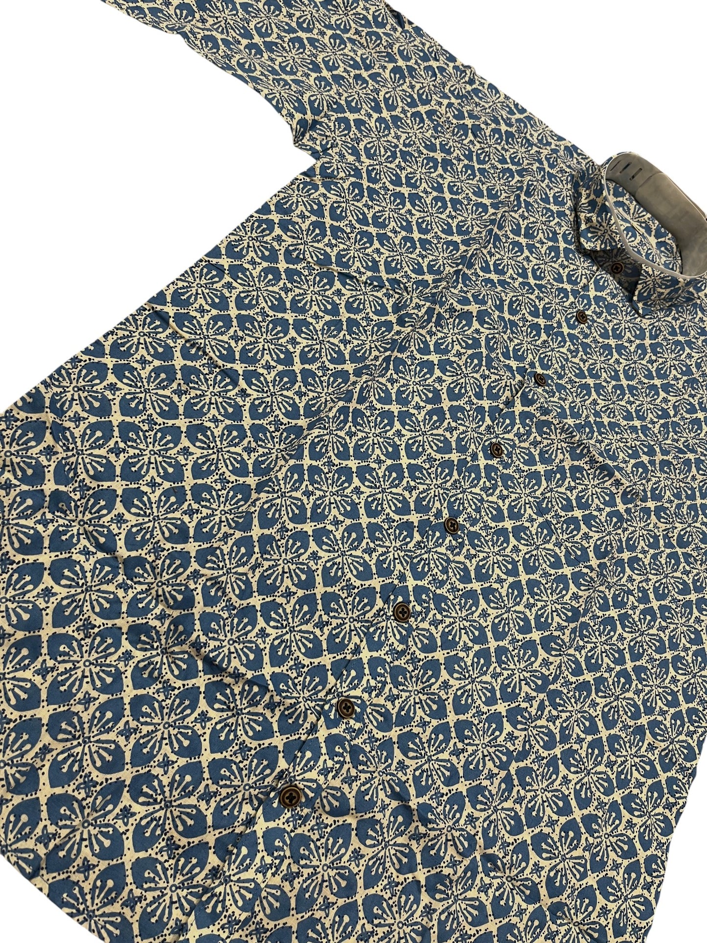 Southloom Jaipur Pure Cotton Block Printed Shirt for Men (Medium)