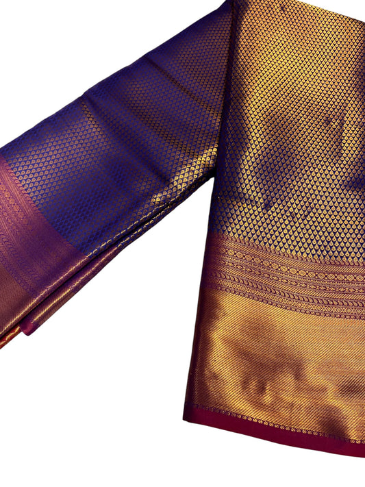 Southloom Premium Semi Silk Zari Work Brocade Saree in Bridal Blue with Matching Pallu