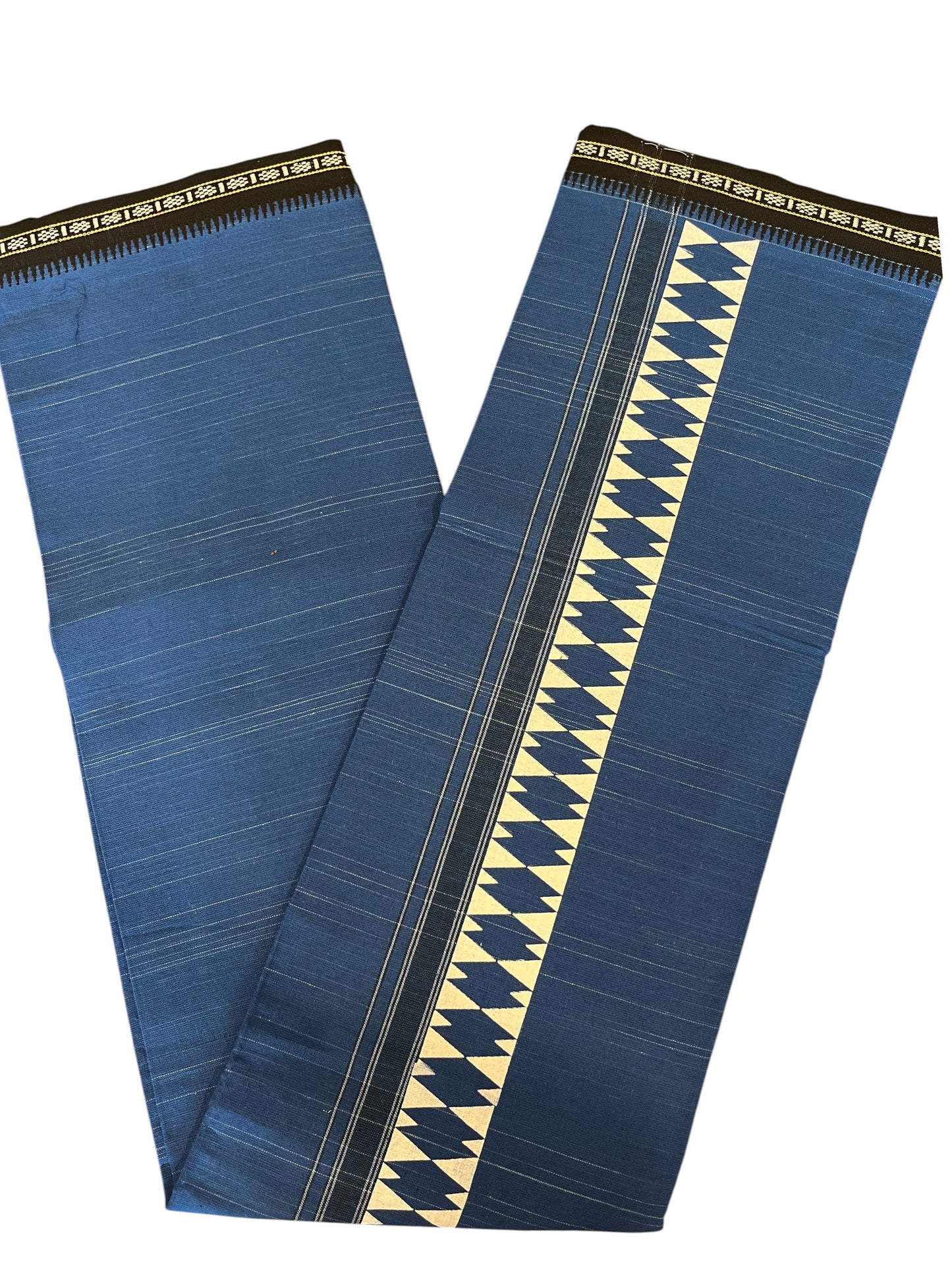 Southloom Blue Printed Single Mundu / Otta Mundu / Lungi (South Indian Kerala Dhoti)
