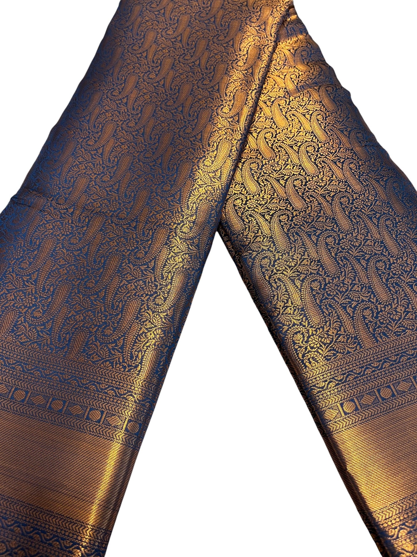 Southloom Premium Semi Silk Zari Work Brocade Saree in Bridal Blue with Matching Pallu