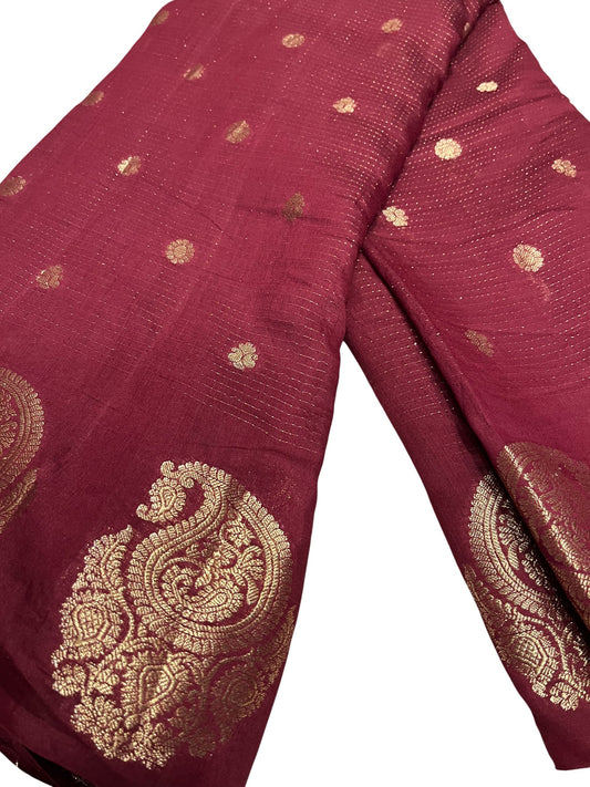 Southloom Georgete Banarasi Silk Saree with Woven Work on Body and Borders