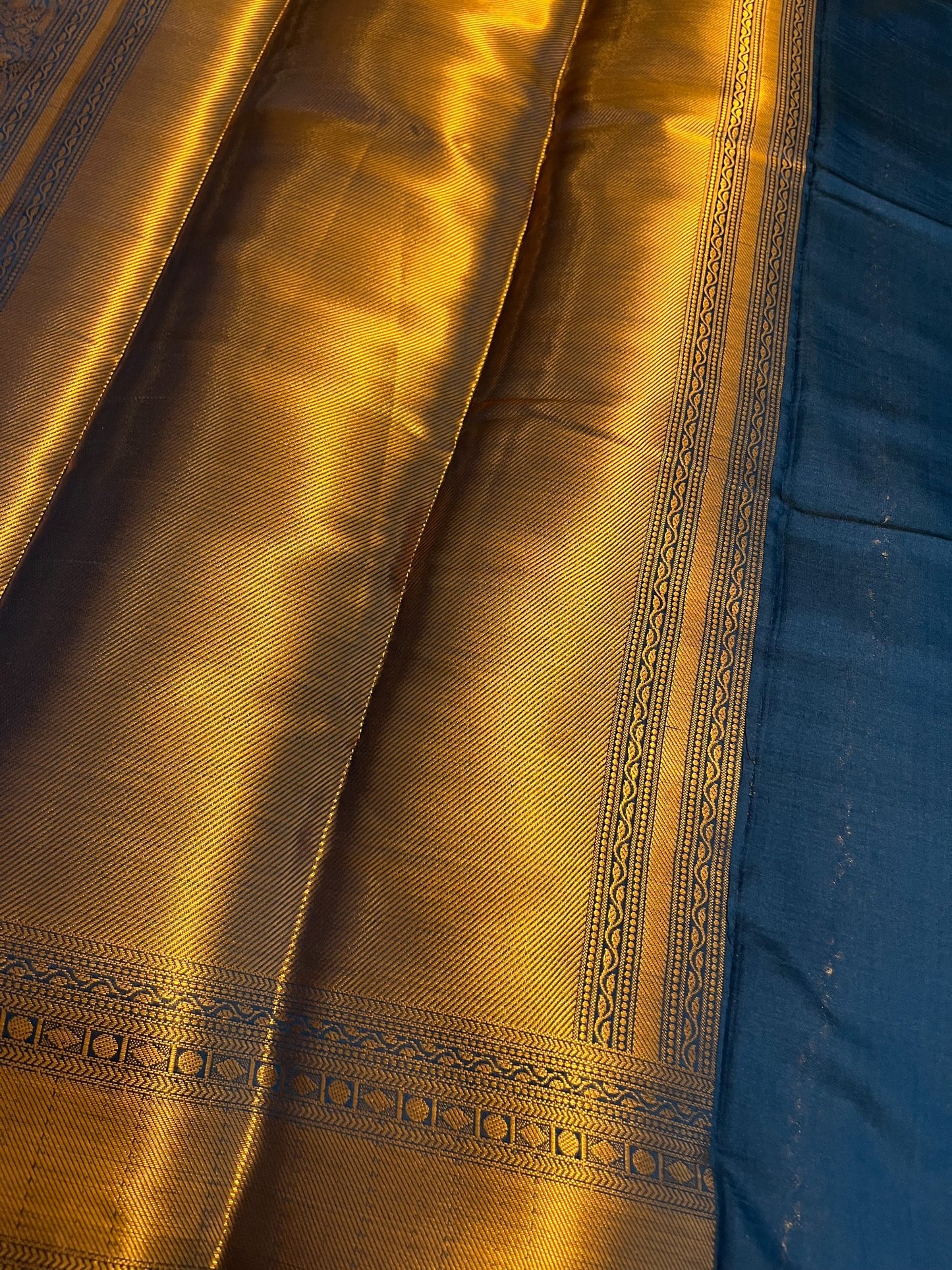 Southloom Premium Semi Silk Zari Work Brocade Saree in Bridal Blue with Matching Pallu