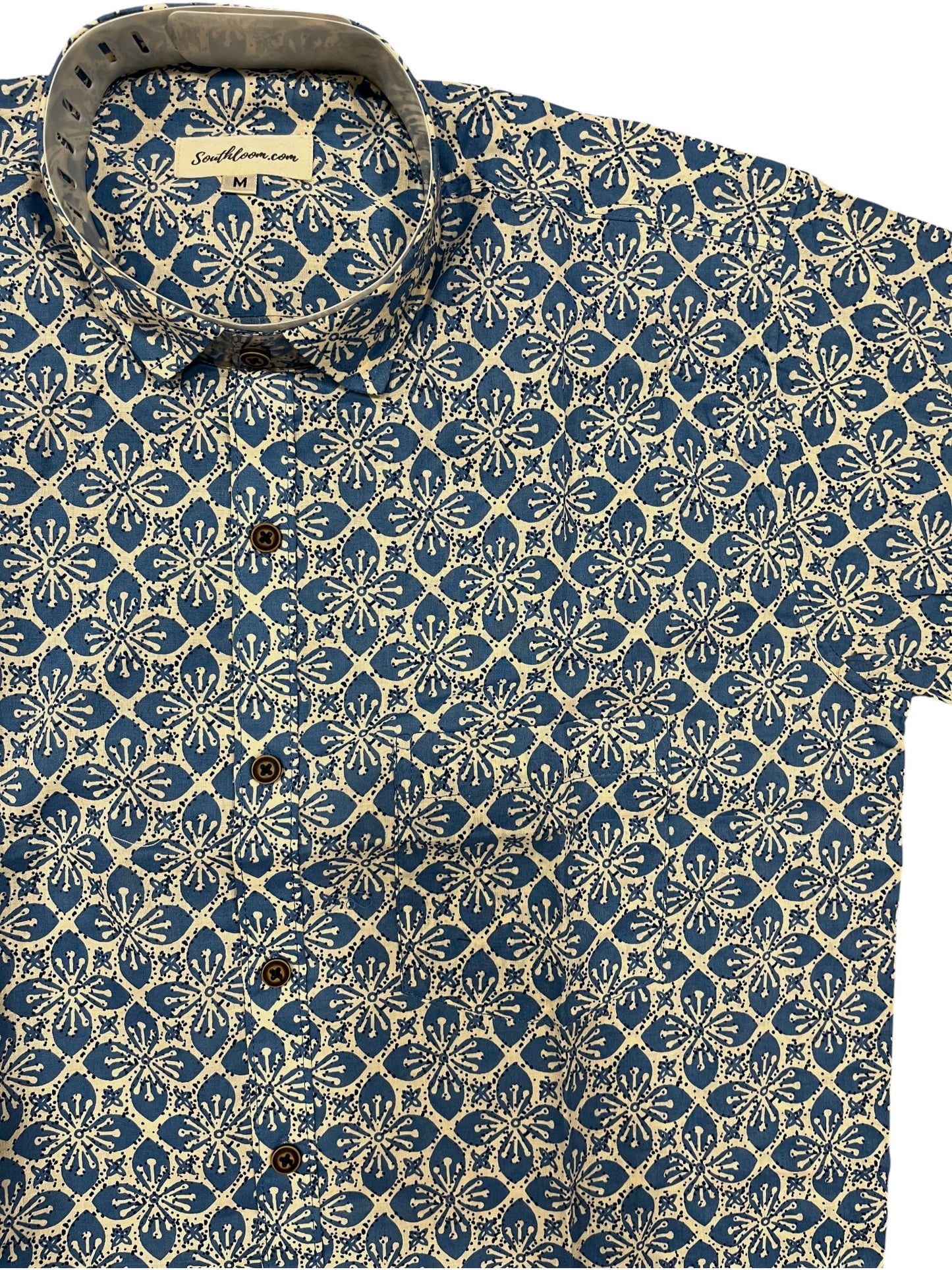 Southloom Jaipur Pure Cotton Block Printed Shirt for Men (Medium)