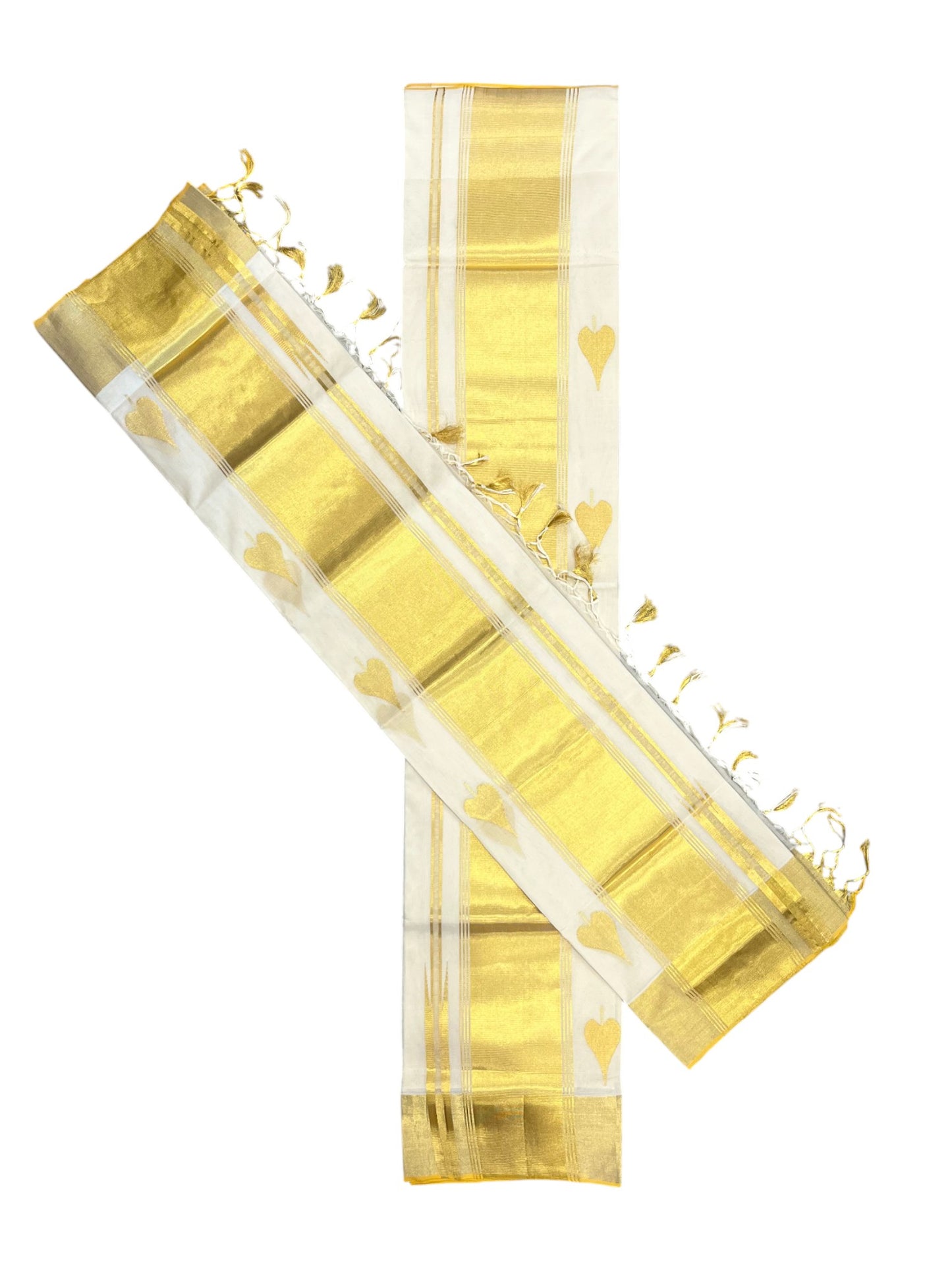 Southloom Super Premium Balaramapuram Handloom Pure Cotton Unakkupaavu Wedding Pudava Set Mundu With Big Aalila Woven Designs And Kasavu Lines Across Body