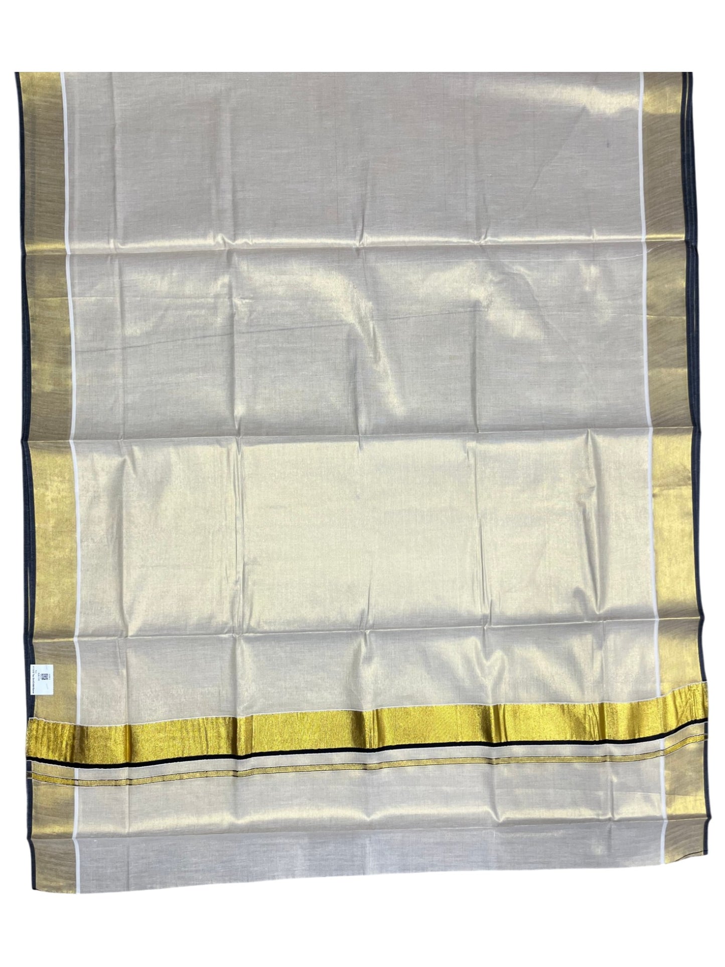 Southloom Kerala Tissue Kasavu Plain Saree With Black Border