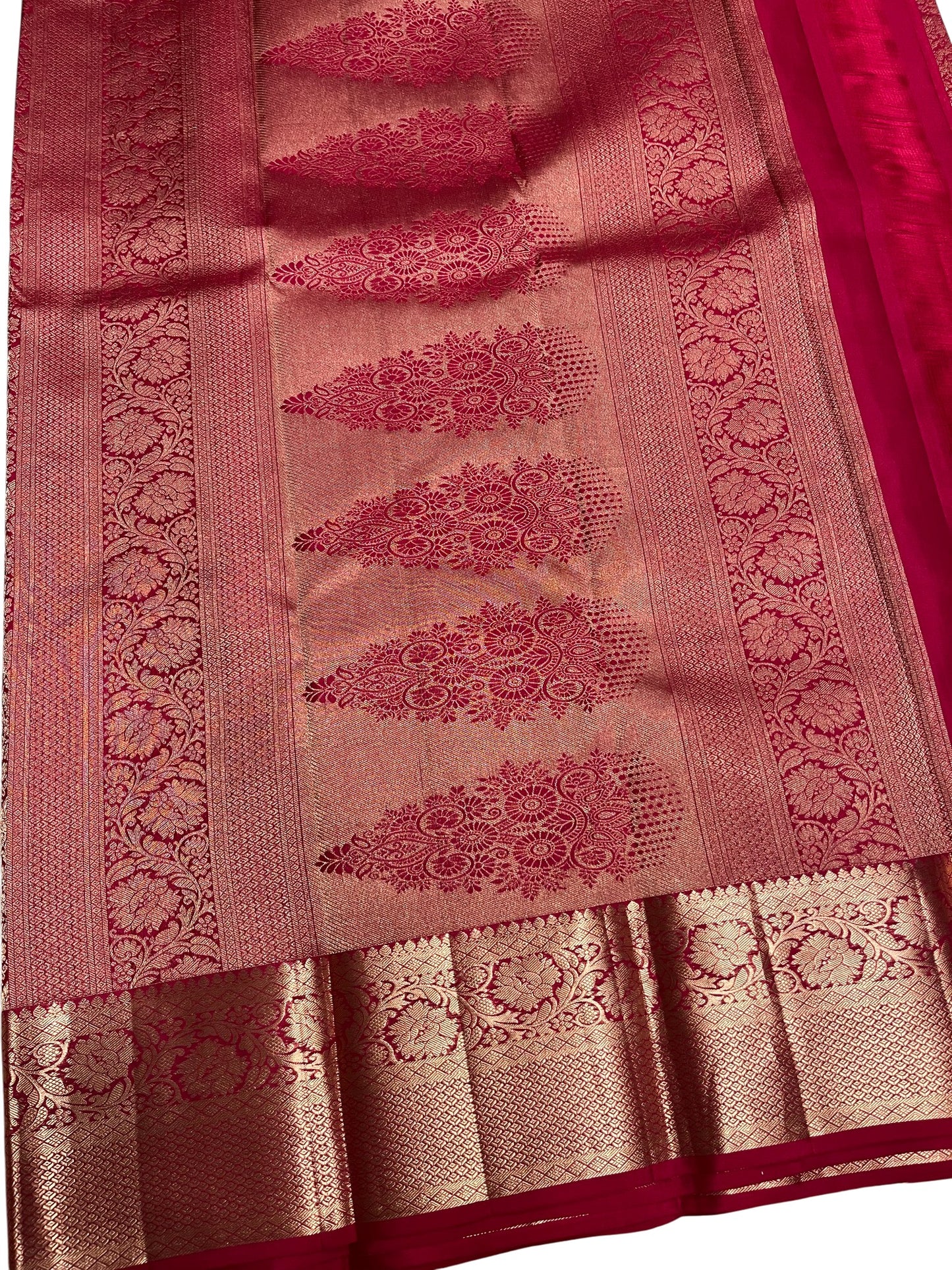 Southloom Pure Handloom Bridal Kanchipuram Silk Saree with Korvai Work