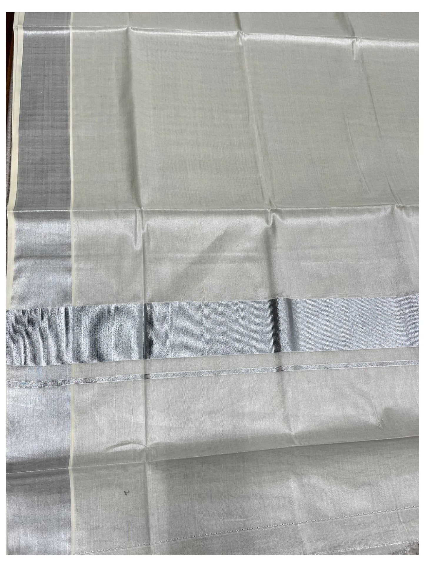 Southloom Kerala Tissue Silver Kasavu Saree