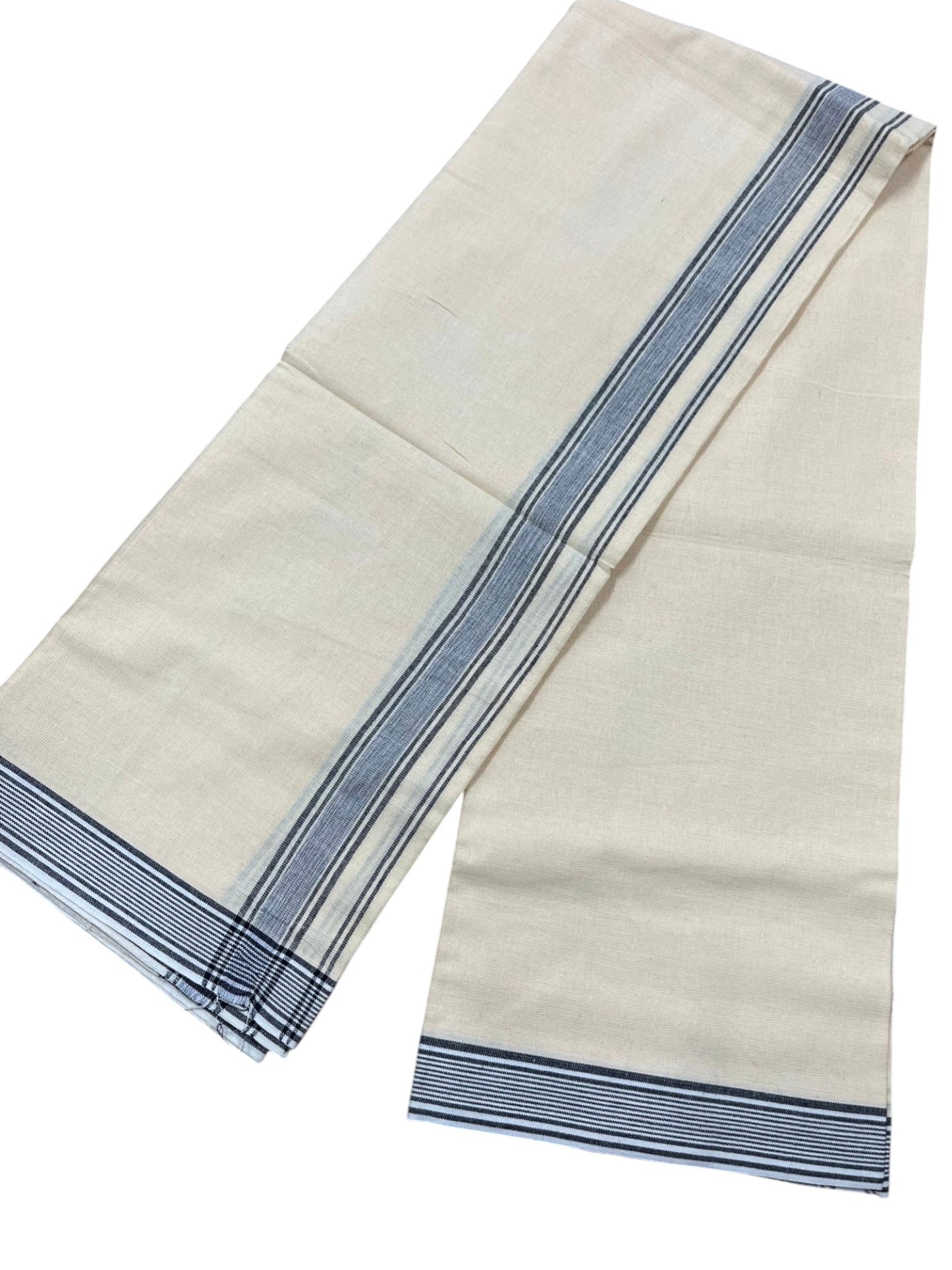 Southloom Black Printed Single Mundu / Otta Mundu / Lungi (South Indian Kerala Dhoti)