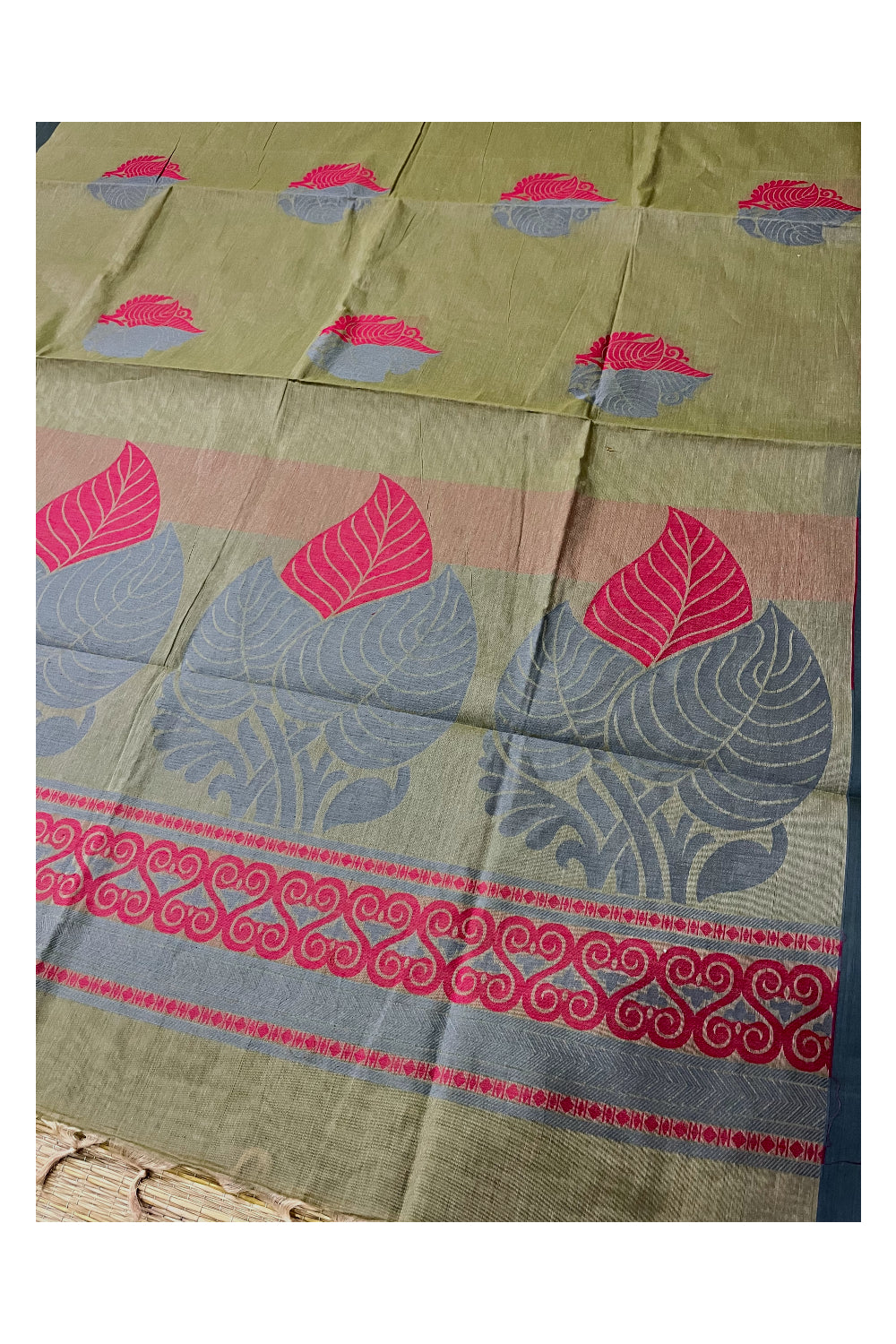 Southloom Green Cotton Saree with Woven Designs