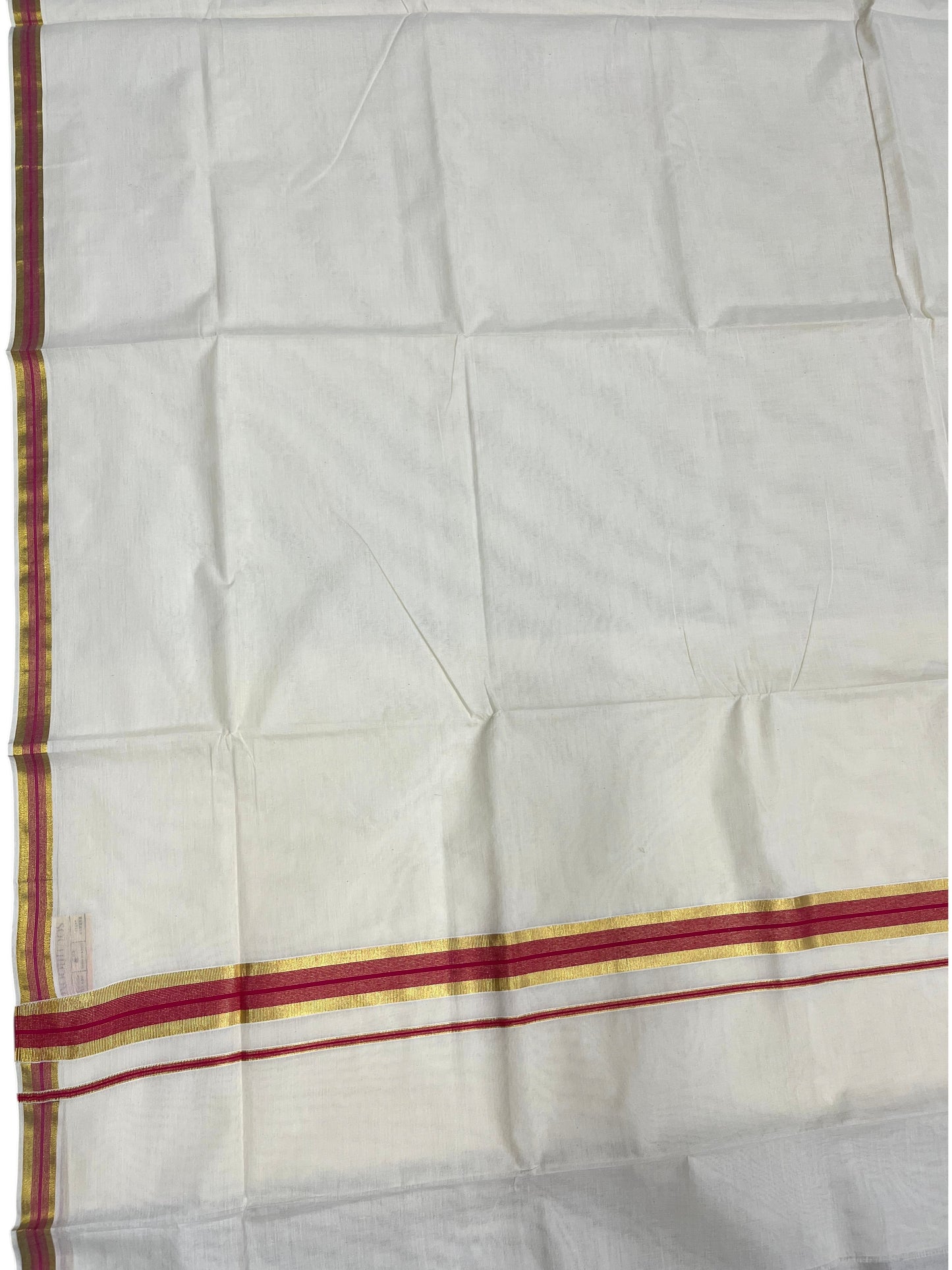 Southloom Pure Cotton Kerala Saree with Kasavu and Magenta Border