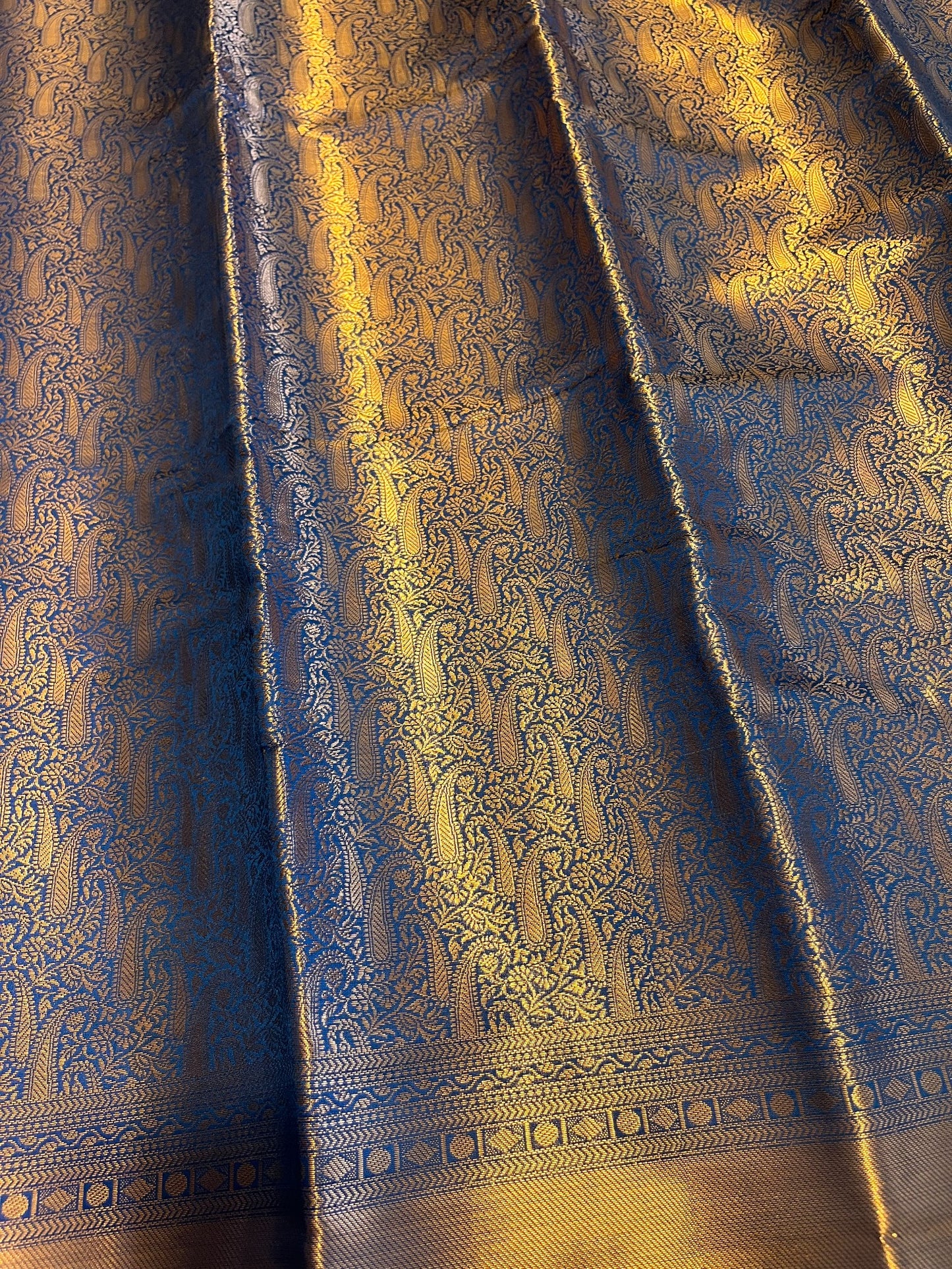 Southloom Premium Semi Silk Zari Work Brocade Saree in Bridal Blue with Matching Pallu