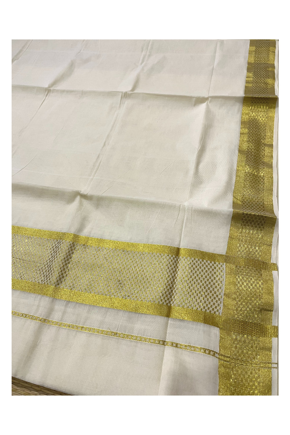 Kerala Pure Cotton Saree with Kasavu Paa Neythu Border