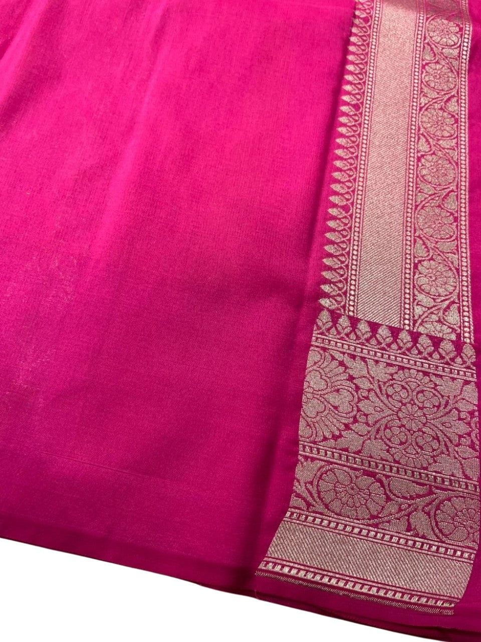 Southloom Pure Banarasi Silk Saree with Woven Work on Body and Borders (Orange And Pink)