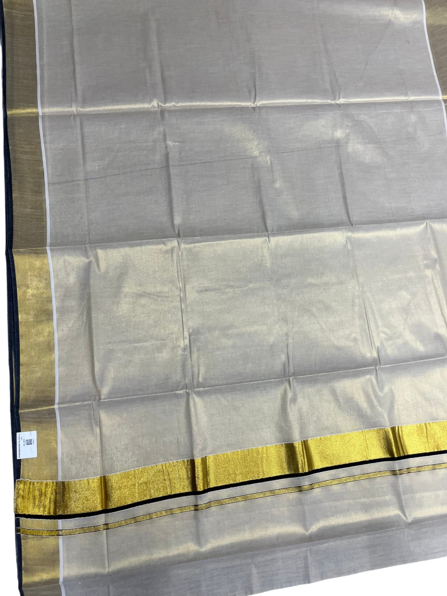 Southloom Kerala Tissue Kasavu Plain Saree With Black Border