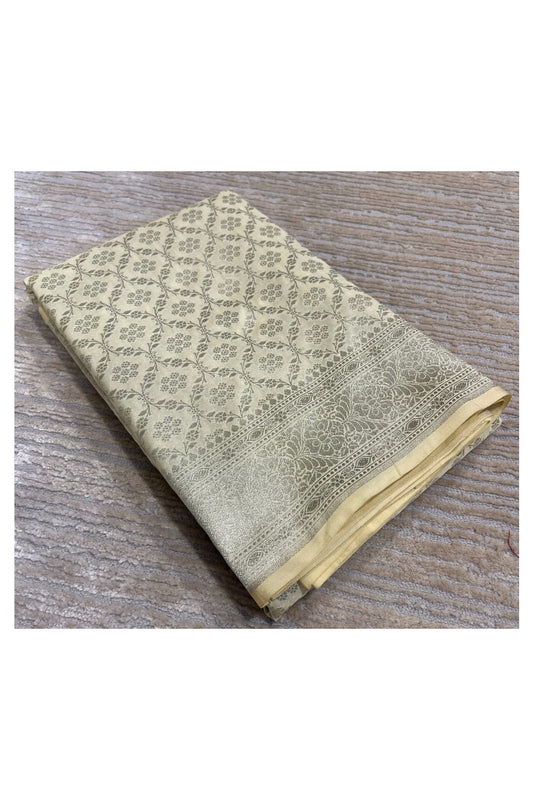 Southloom Banarasi Silk Saree with Woven Work in Beige