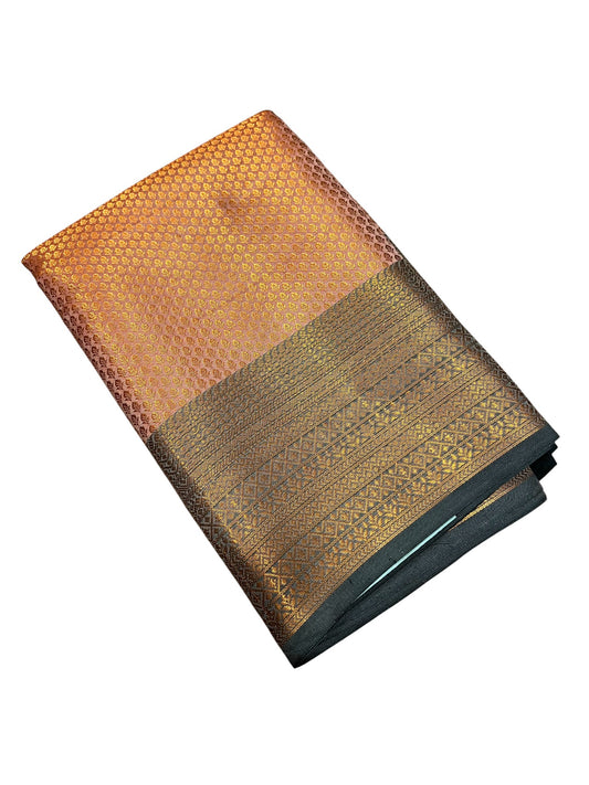 Southloom Premium Semi Silk Zari Work Brocade Saree in Bridal Peach with Matching Pallu