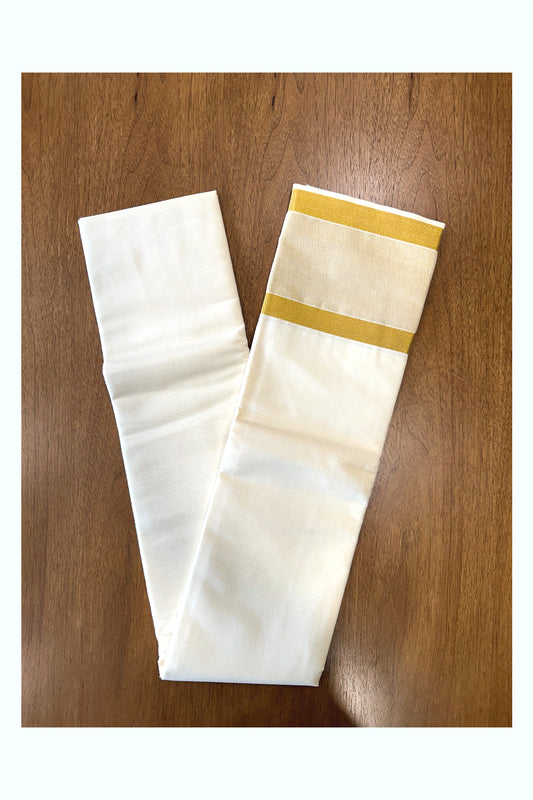 Kerala Cotton Skirt Material with Kasavu Border (4 meters)