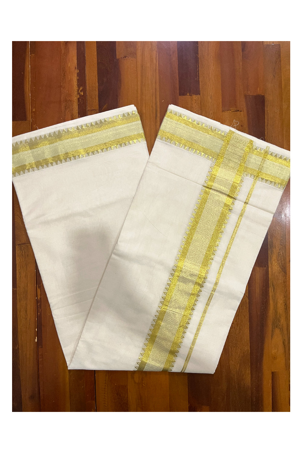 Kerala Pure Cotton Saree with Kasavu Temple Woven Border