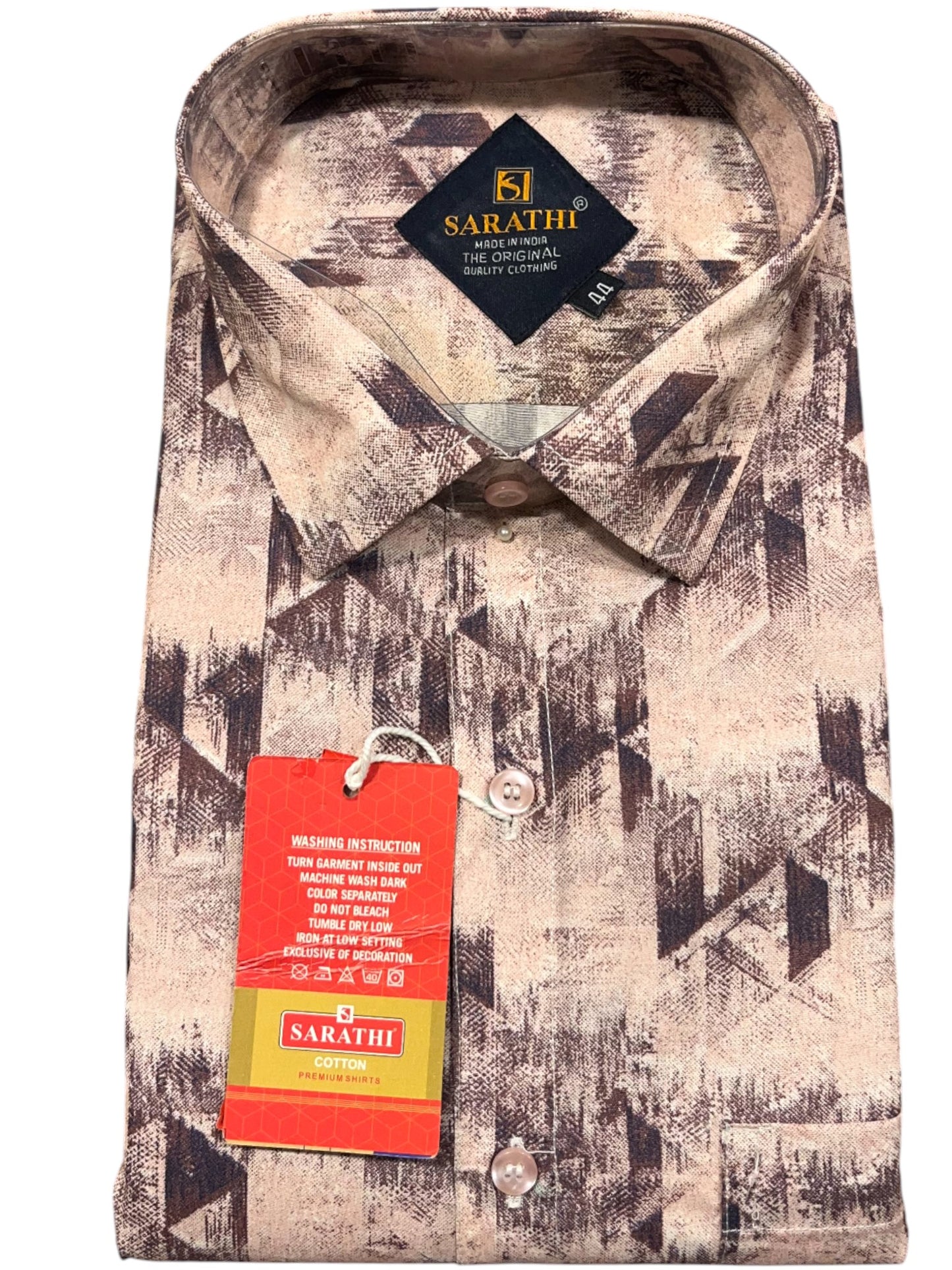 Pure Cotton Multi Colour Pink Printed Shirt (44 FS)