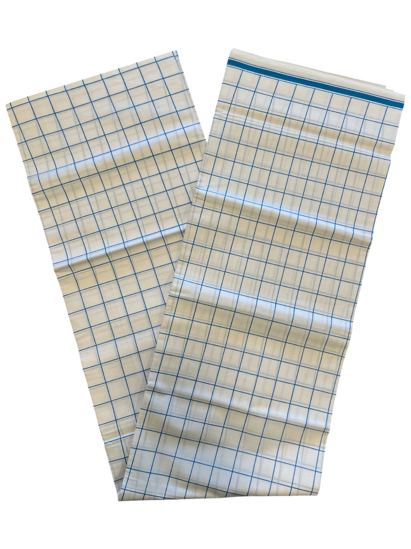 Southloom Off White Single Mundu With Check Design / Otta Mundu / Lungi (South Indian Kerala Dhoti)