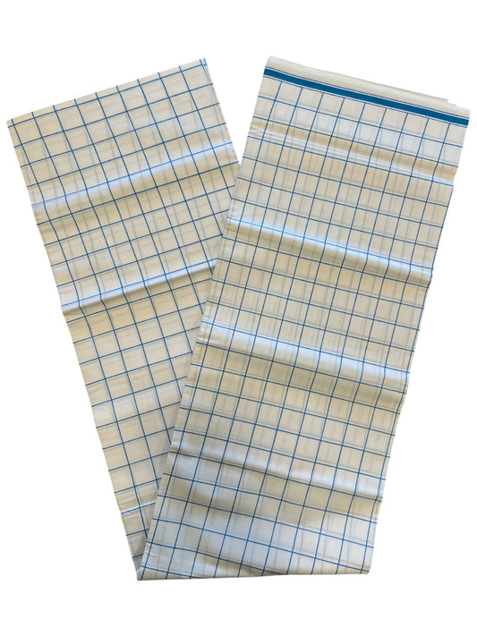 Southloom Off White Single Mundu With Check Design / Otta Mundu / Lungi (South Indian Kerala Dhoti)