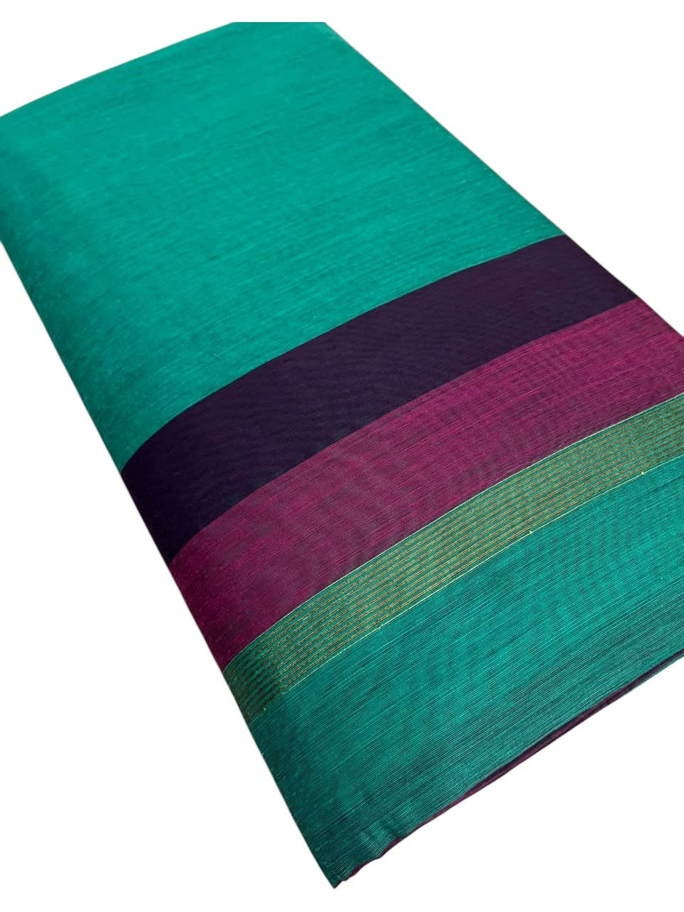 Southloom Maheshwari Cotton Saree With Temple Design on the Body and Borders In Magenta And Voilet SL471