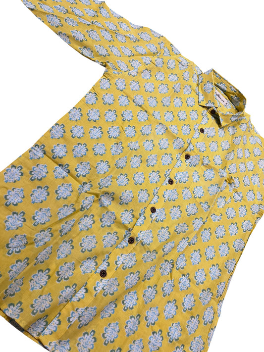 Southloom Jaipur Pure Cotton Block Printed Shirt for Men (Medium)