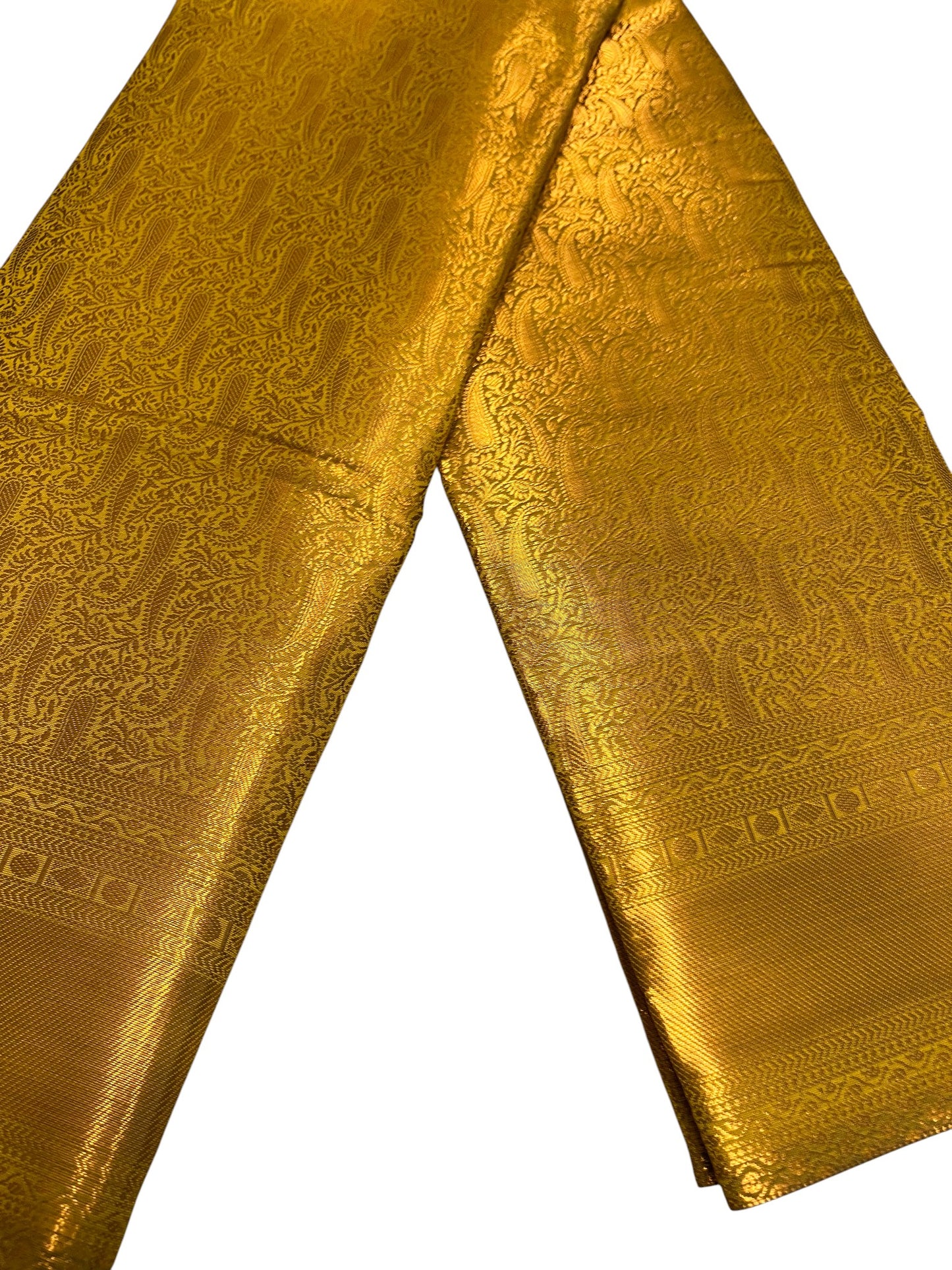 Southloom Premium Semi Silk Zari Work Brocade Saree in Bridal Yellow with Matching Pallu