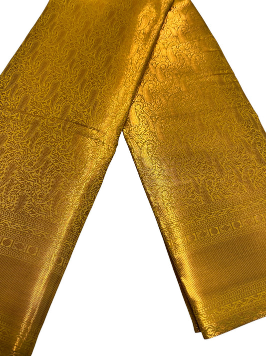 Southloom Premium Semi Silk Zari Work Brocade Saree in Bridal Yellow with Matching Pallu
