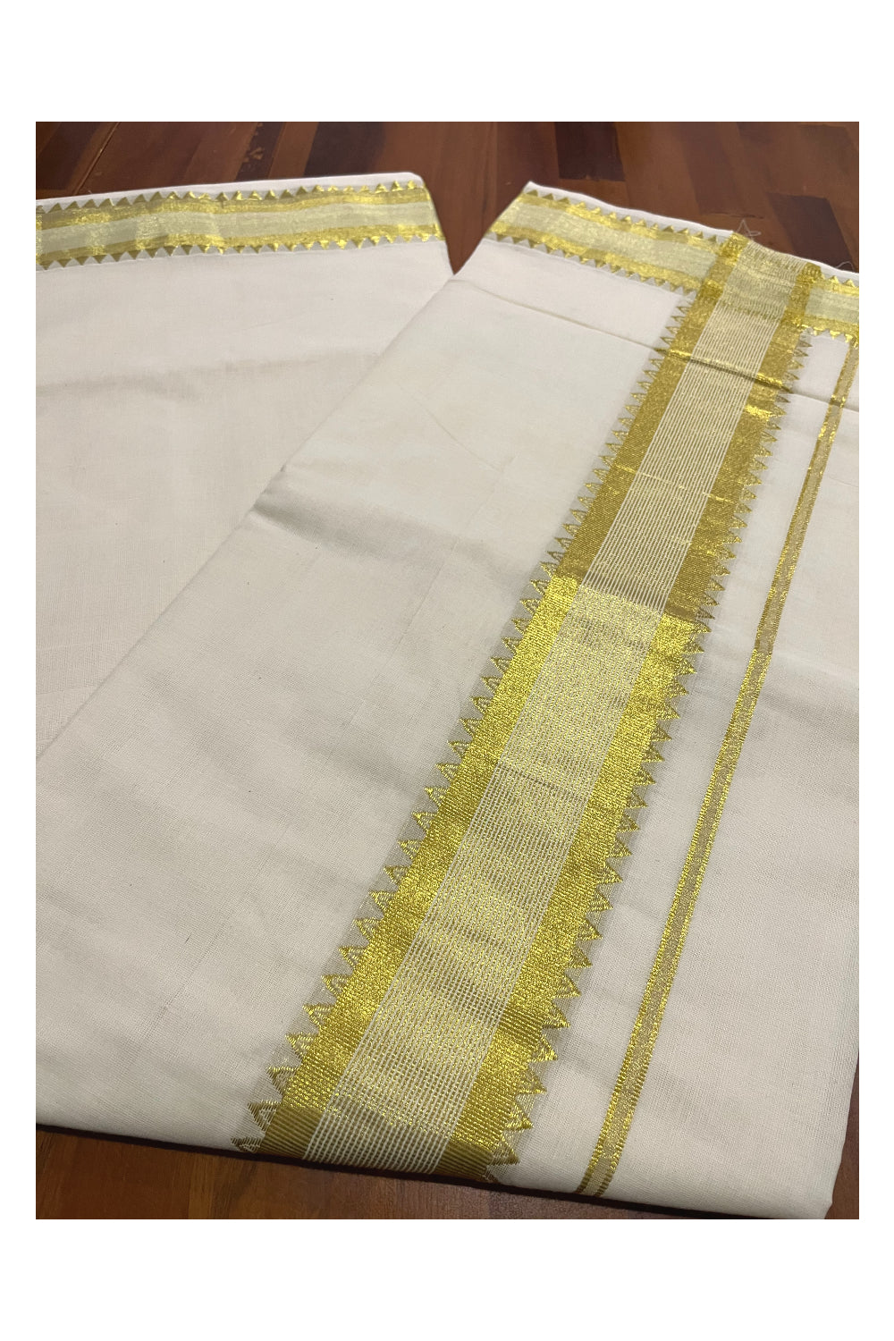 Kerala Pure Cotton Saree with Kasavu Temple Woven Border