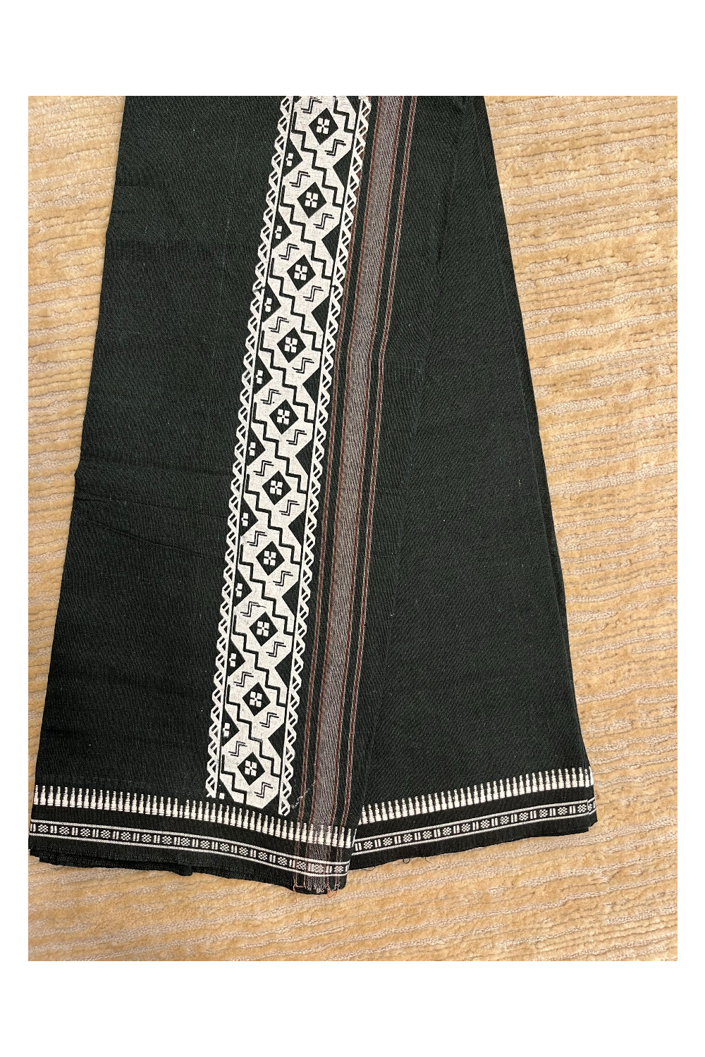 Southloom Green Printed Single Mundu / Otta Mundu / Lungi (South Indian Kerala Dhoti)