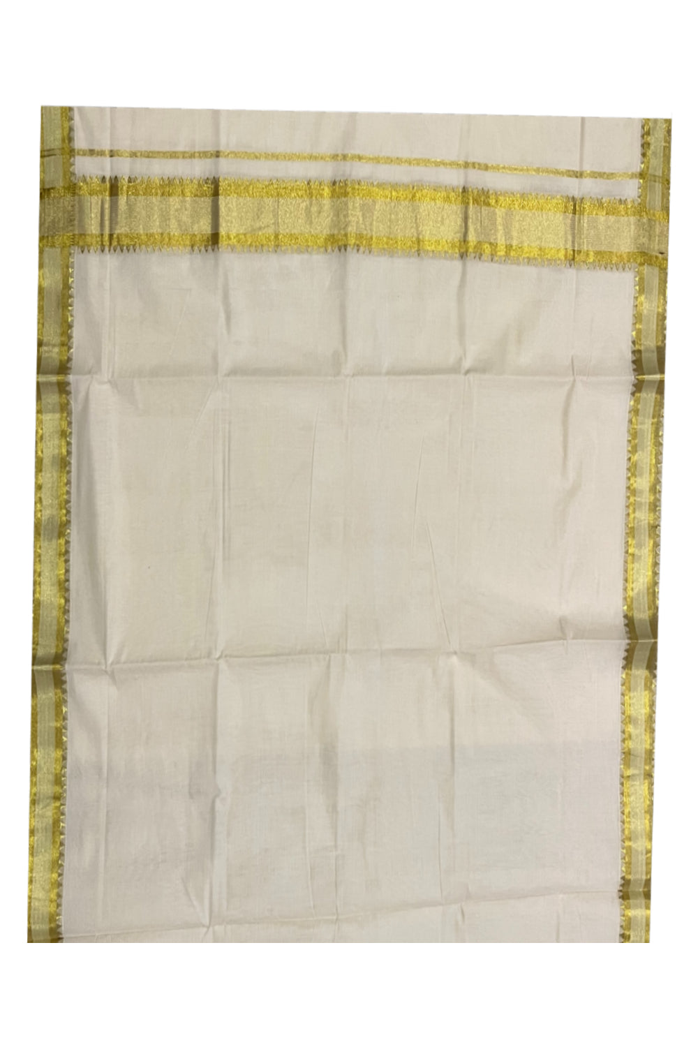 Kerala Pure Cotton Saree with Kasavu Temple Woven Border