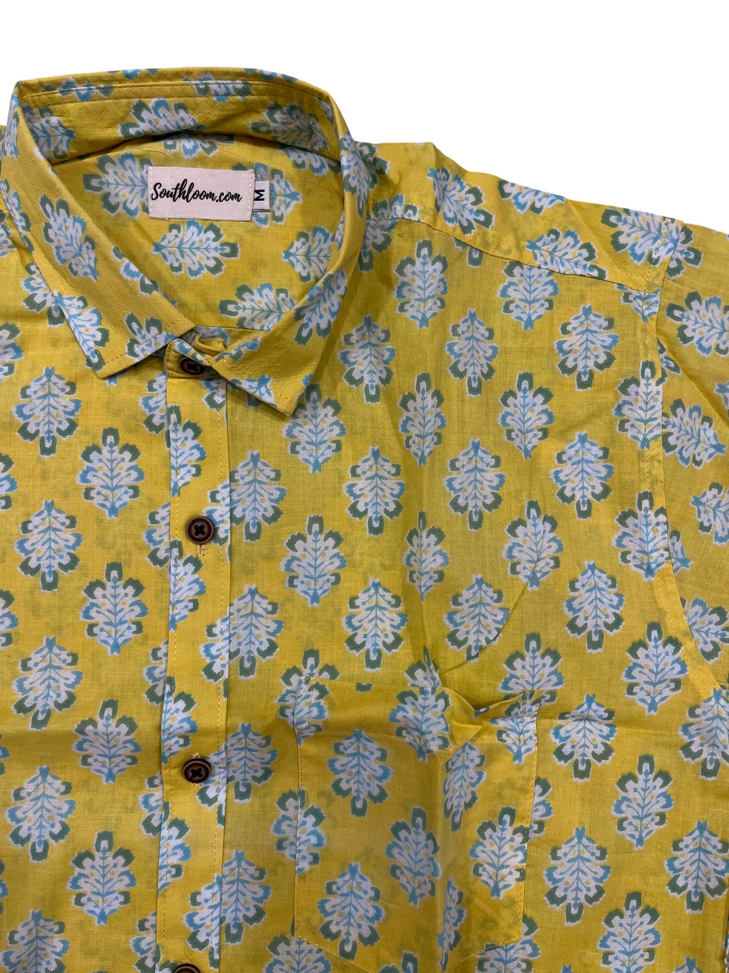 Southloom Jaipur Pure Cotton Block Printed Shirt for Men (Medium)