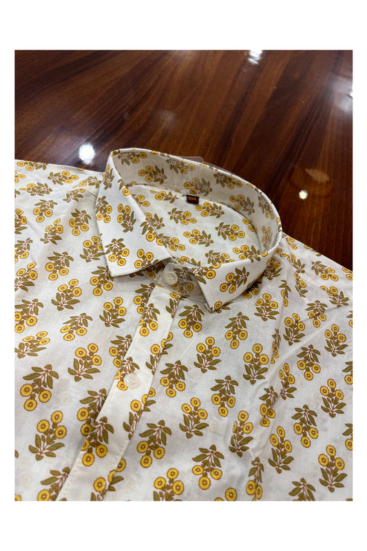 Southloom Jaipur Pure Cotton Printed Shirt For Men (3XL)